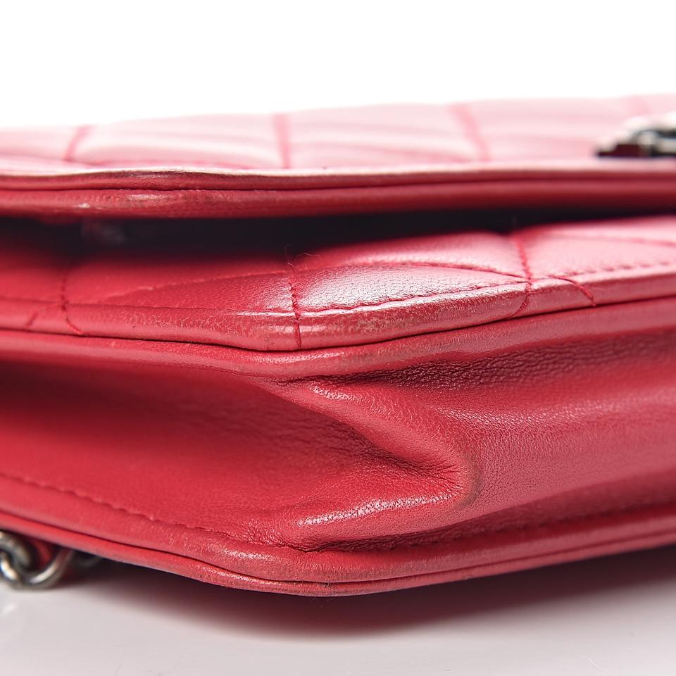 Chanel Boy Wallet on Chain Calfskin Quilted Woc Red Leather Shoulder Bag