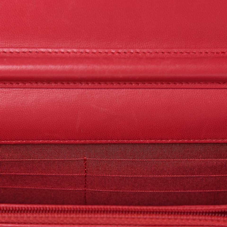 Chanel Boy Wallet on Chain Calfskin Quilted Woc Red Leather Shoulder Bag
