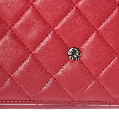 Chanel Boy Wallet on Chain Calfskin Quilted Woc Red Leather Shoulder Bag