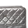 Chanel Boy Wallet on Chain Metallic Calfskin Quilted Woc Silver Leather Shoulder Bag