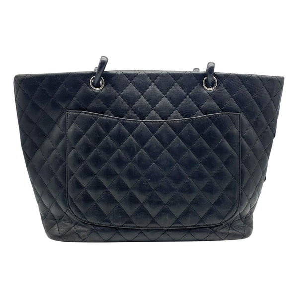 Chanel Cambon Calfskin Quilted Large Black Leather Tote - MyDesignerly