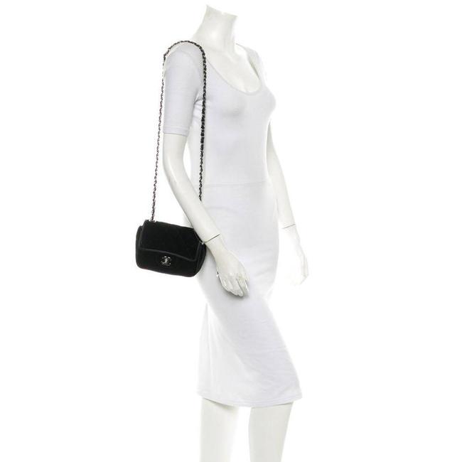 Mini White Leather 'CC' Classic Flap Bag
