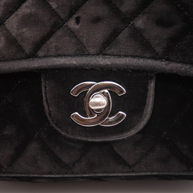 CHANEL Calfskin Quilted Logo Flap Case Black 714167
