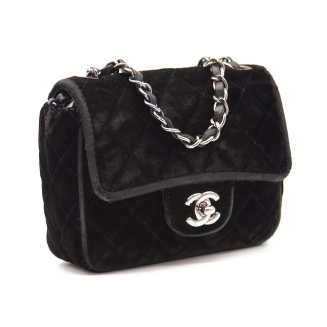 Authentic Chanel Black Velvet Sequins Chanel 22 Tote Bag