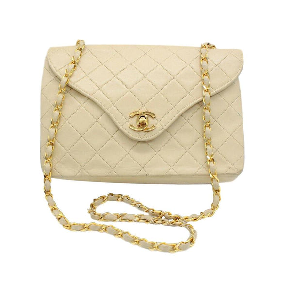 Chanel Classic Twist Flap Vintage Lock Beige Leather Shoulder Bag -  MyDesignerly