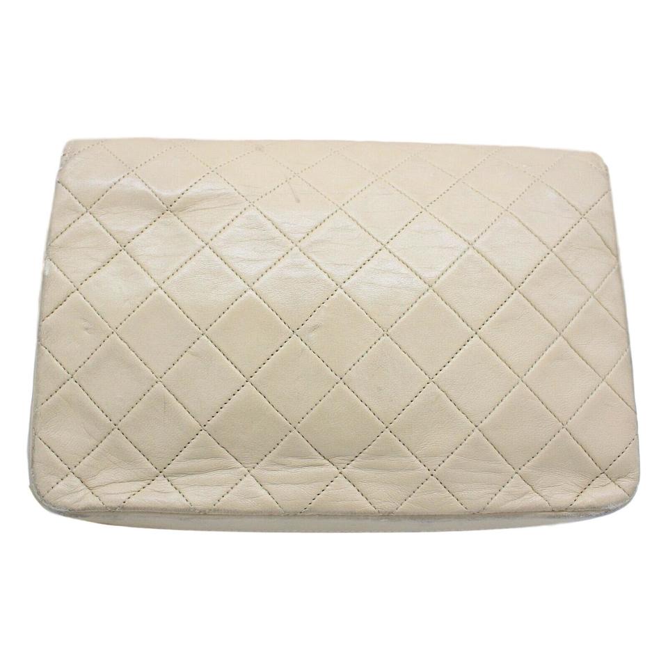 Chanel Classic Twist Flap Vintage Lock Beige Leather Shoulder Bag