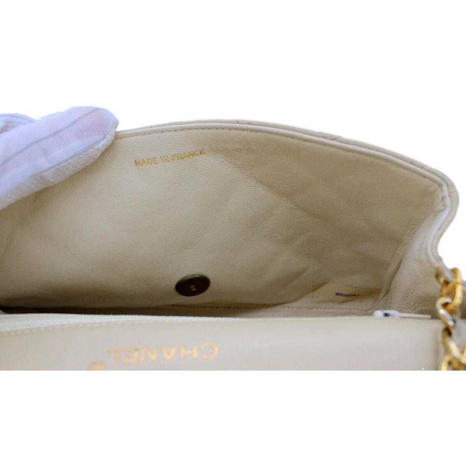 Chanel Classic Twist Flap Vintage Lock Beige Leather Shoulder Bag