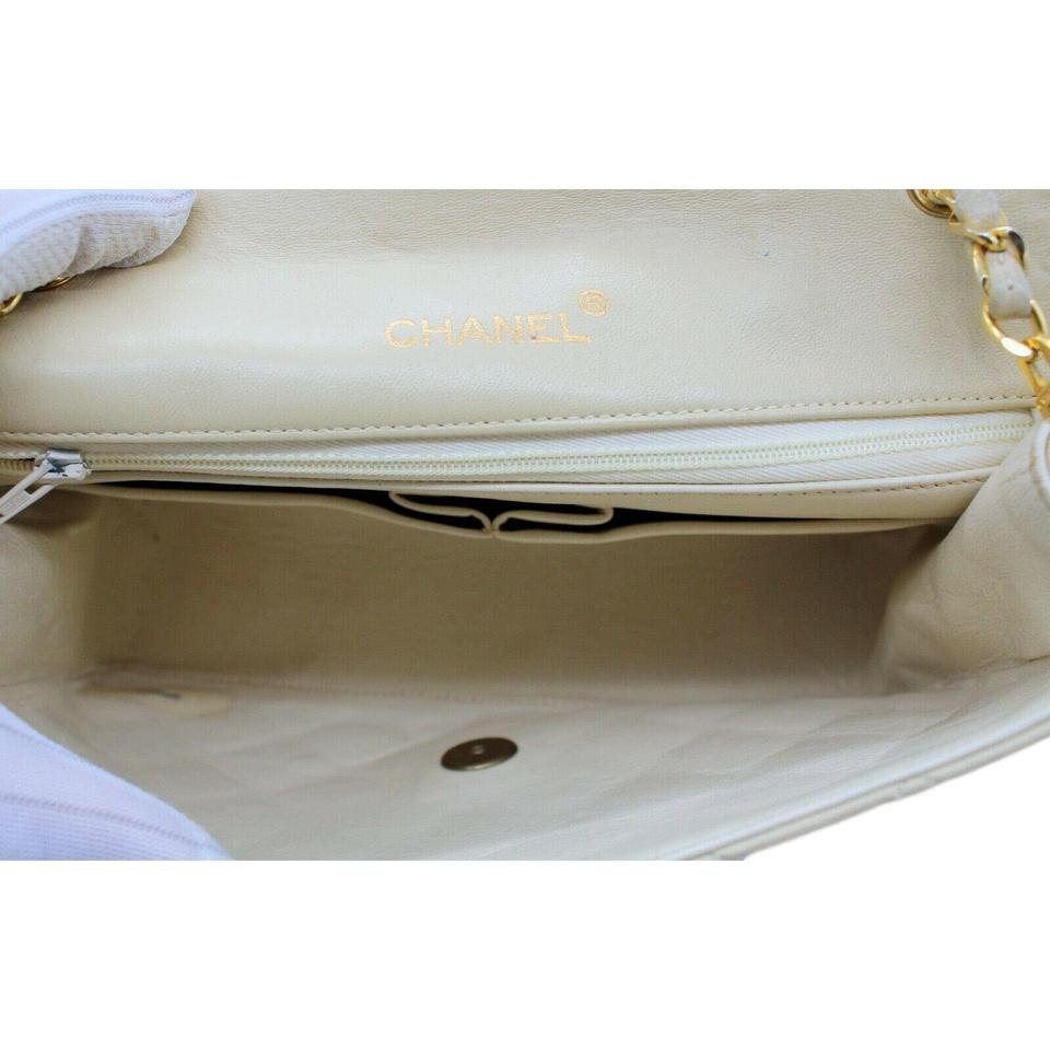 Chanel Classic Twist Flap Vintage Lock Beige Leather Shoulder Bag