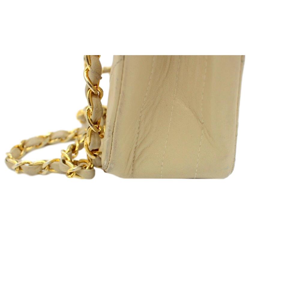 Chanel Classic Twist Flap Vintage Lock Beige Leather Shoulder Bag