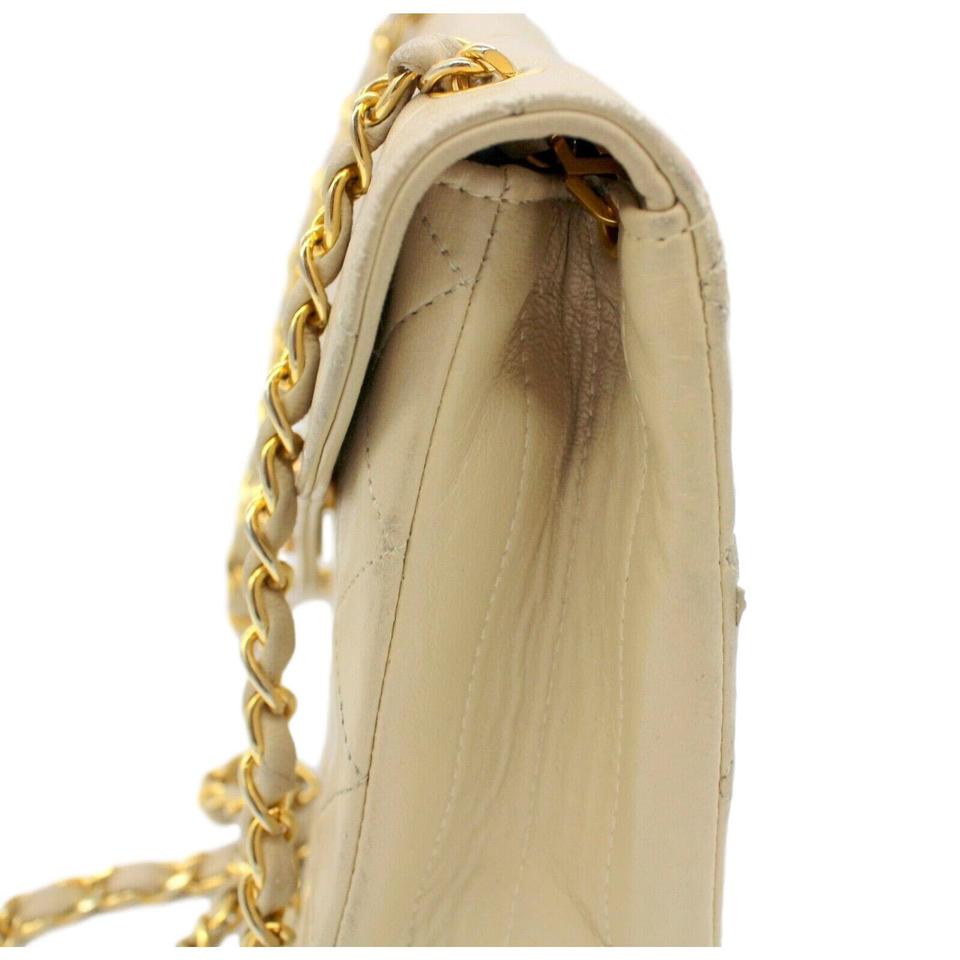 Chanel Classic Twist Flap Vintage Lock Beige Leather Shoulder Bag