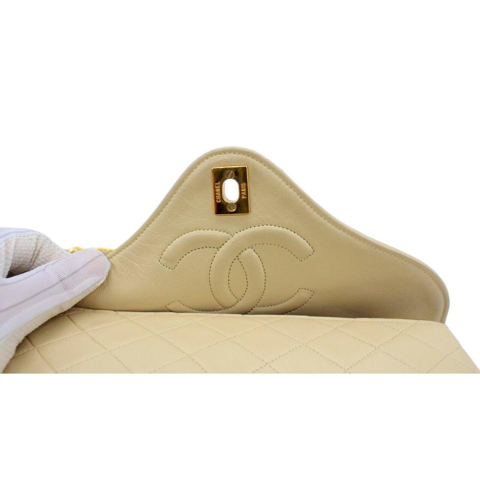 Chanel Classic Twist Flap Vintage Lock Beige Leather Shoulder Bag