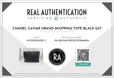 Chanel Shopping Caviar Grand Silver Black Leather Tote