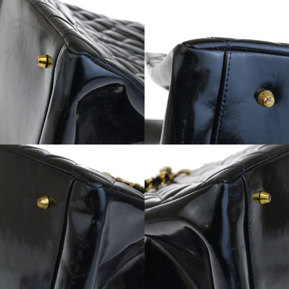 Chanel Black Patent Vinyl Bon Bon Tote Bag - Yoogi's Closet