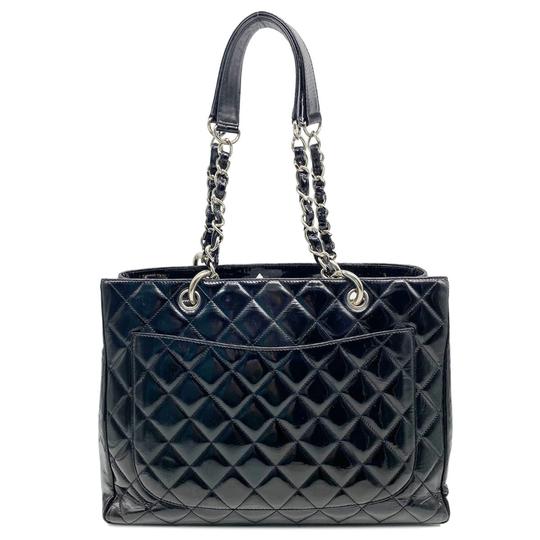 Chanel Shopping Tote Quilted Grand Gst Black Patent Leather Shoulder B -  MyDesignerly