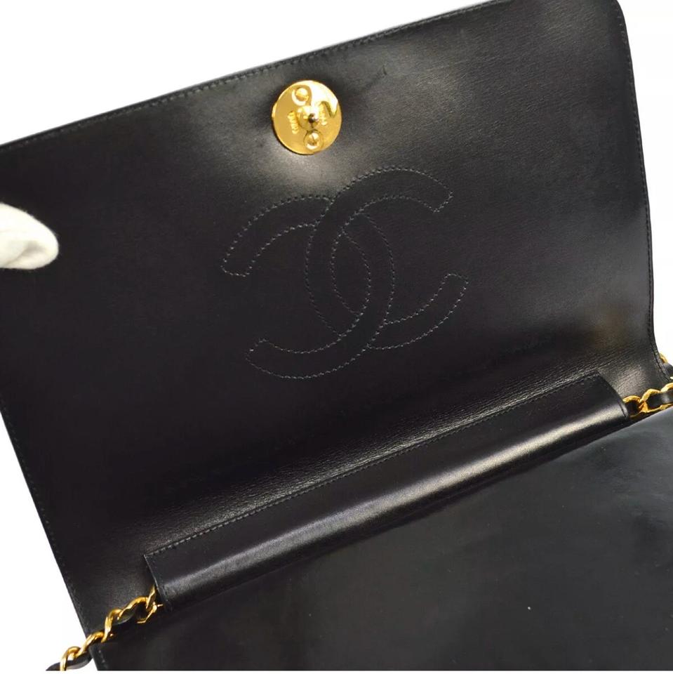 Chanel Classic Single Flap Chain Black Patent Leather Shoulder Bag