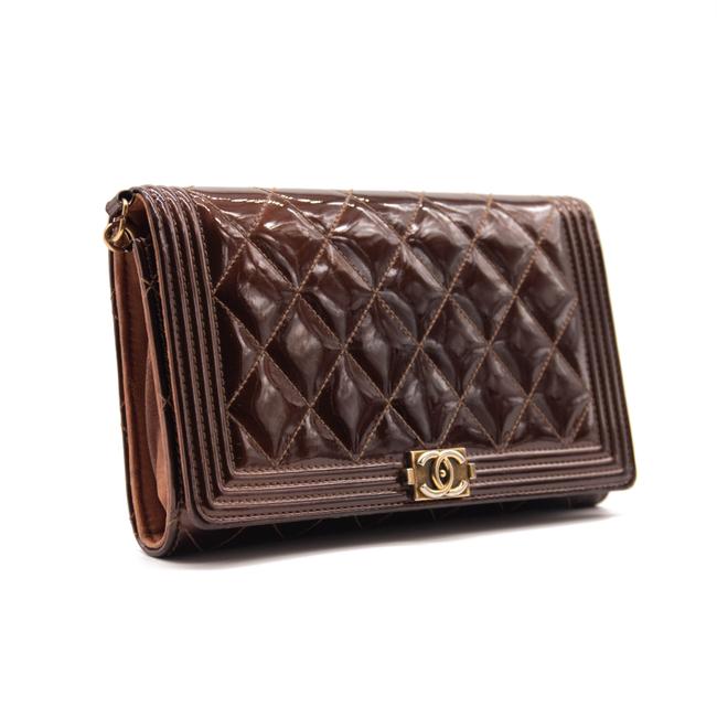 CHANEL Lambskin Quilted Wallet on Chain WOC Taupe 479072