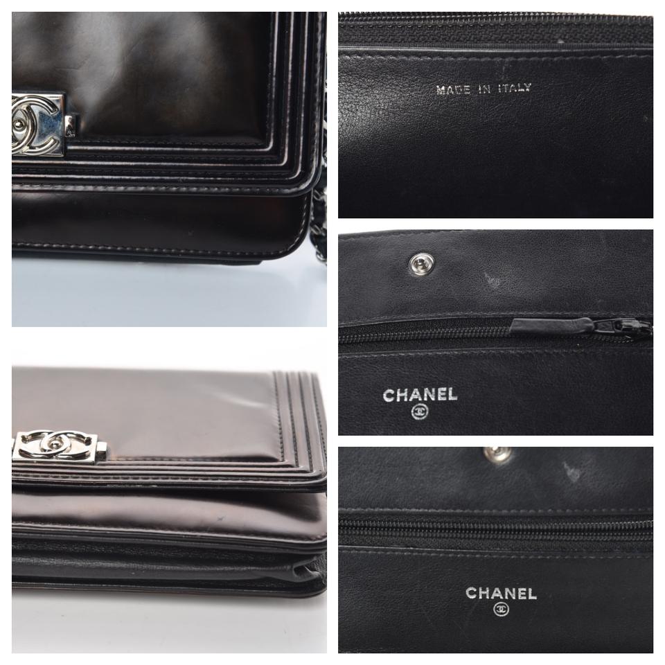 Chanel Boy Wallet on Chain Glazed Woc Black Calfskin Leather Shoulder -  MyDesignerly