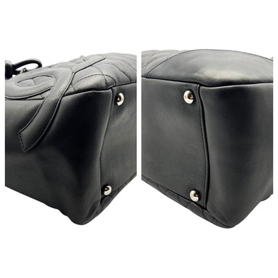 Chanel Tote Cambon Quilted Ligne Large Flap Black Leather Shoulder Bag