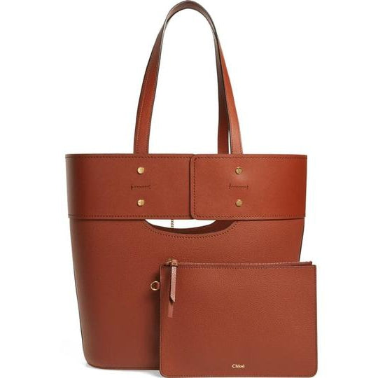 Chloe Aby Medium Brown Leather Tote