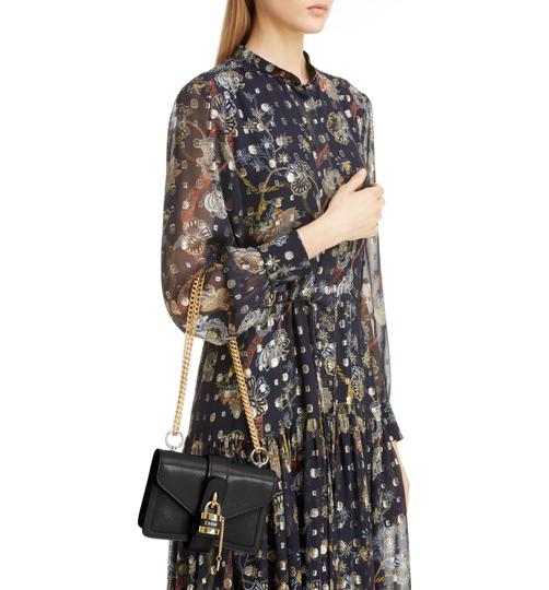 Chloe Aby Mini Black Leather Shoulder Bag