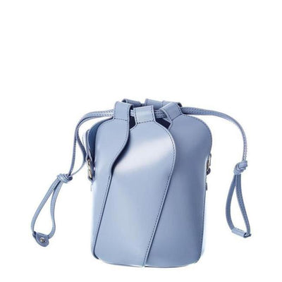 Chloe Bucket Tulip Mini Cross Body Blue Leather Shoulder Bag - MyDesignerly