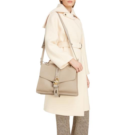 Chloé "Aby Day" Large Grey Leather Shoulder Bag