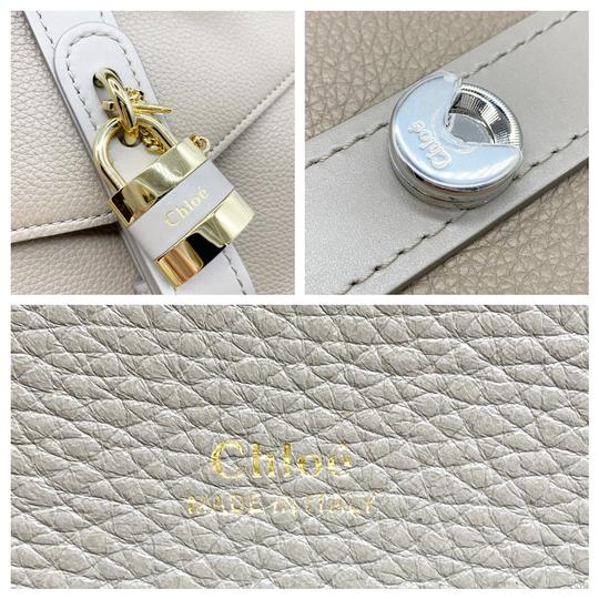 Chloé "Aby Day" Large Grey Leather Shoulder Bag