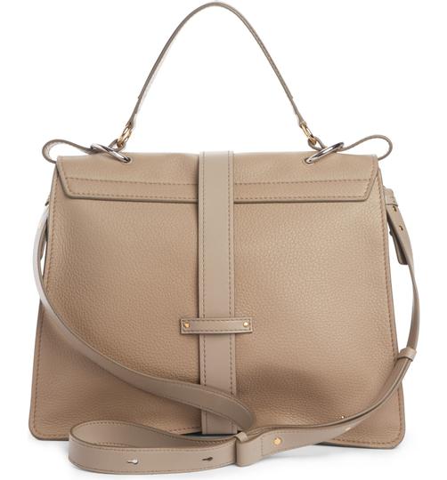 Chloé "Aby Day" Large Grey Leather Shoulder Bag