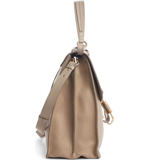 Chloé "Aby Day" Large Grey Leather Shoulder Bag