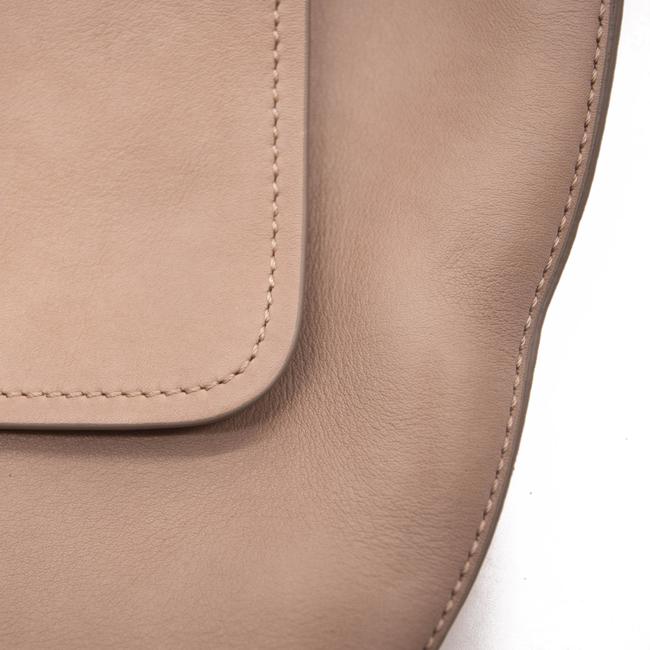 Chloe Hobo Kiss Motty Grey Beige Leather Shoulder Bag