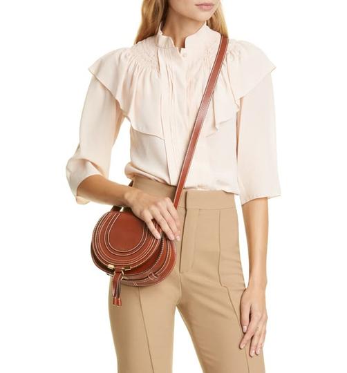 Chloe Marcie Small Round Brown Leather Cross Body Bag
