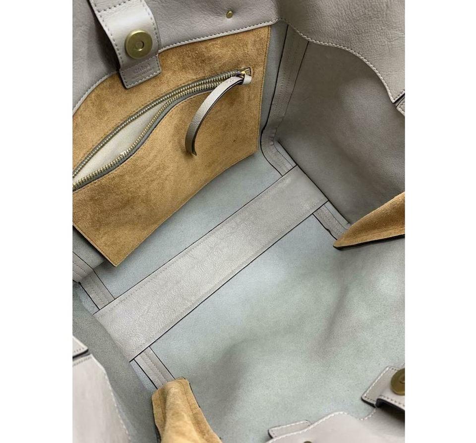 Chloé Milo Motty Grey Leather Tote