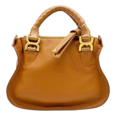 Chloé Mini Bag Marcie Fringe Brown Leather Tote