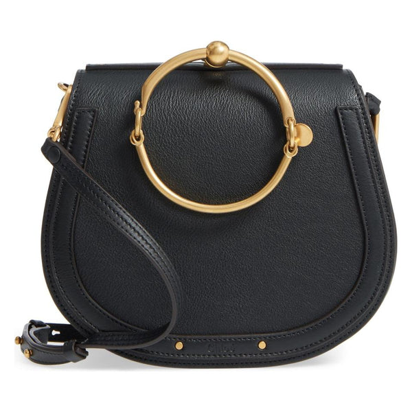Chloe Nile Crossbody Bag Leather Medium Black