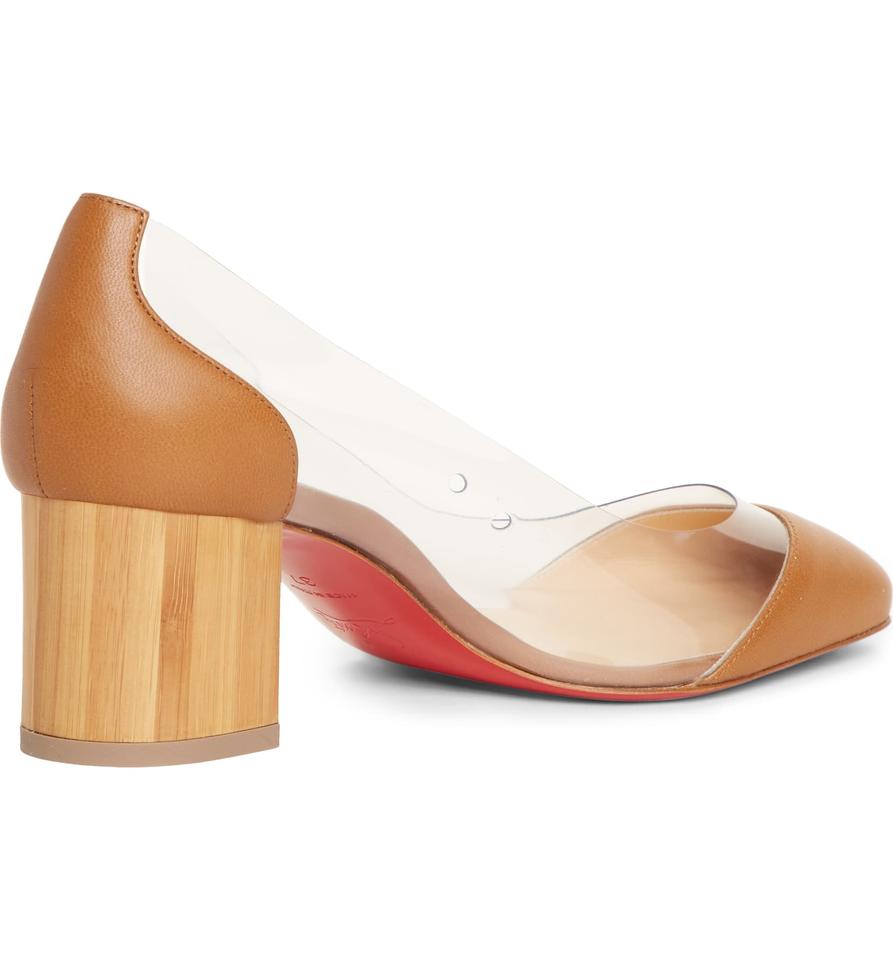 Christian Louboutin Brown Grandola Clear Camel Pumps