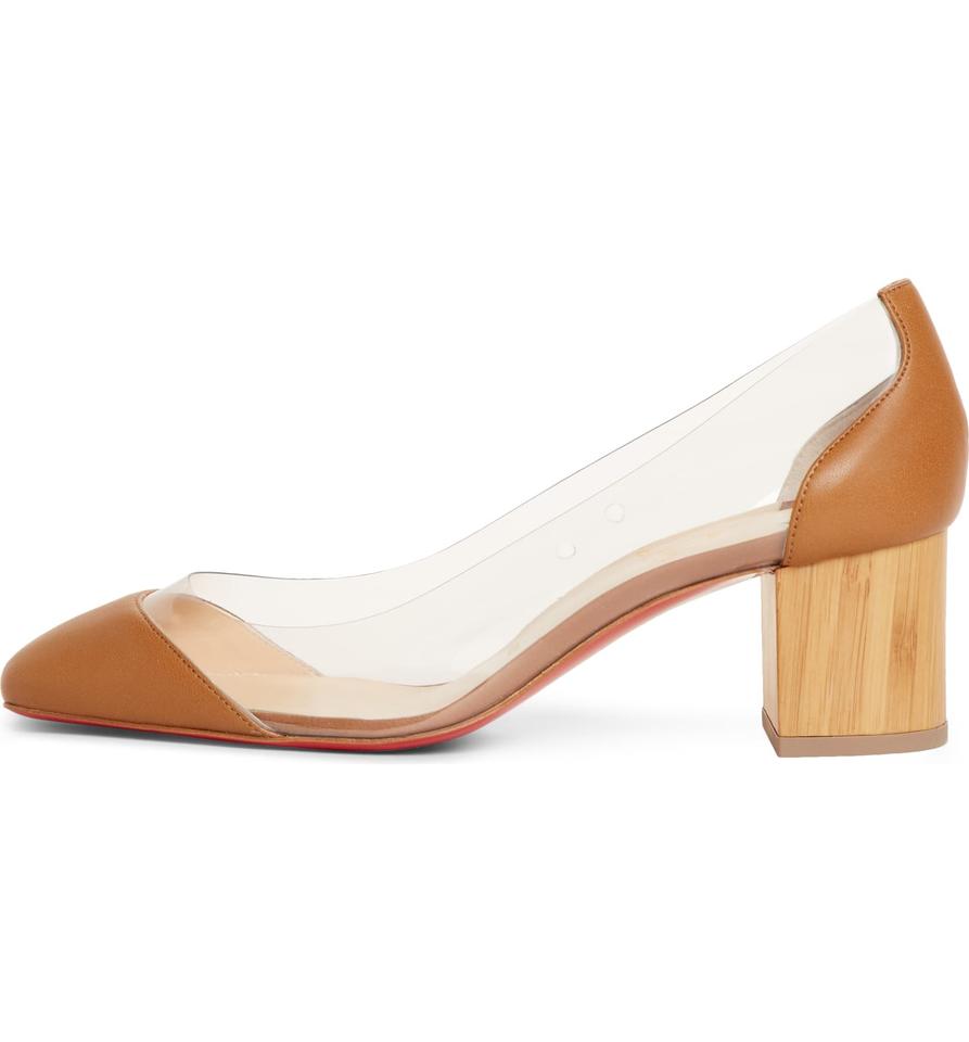 Christian Louboutin Brown Grandola Clear Camel Pumps
