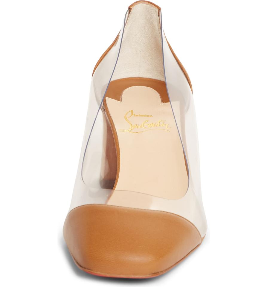 Christian Louboutin Brown Grandola Clear Camel Pumps