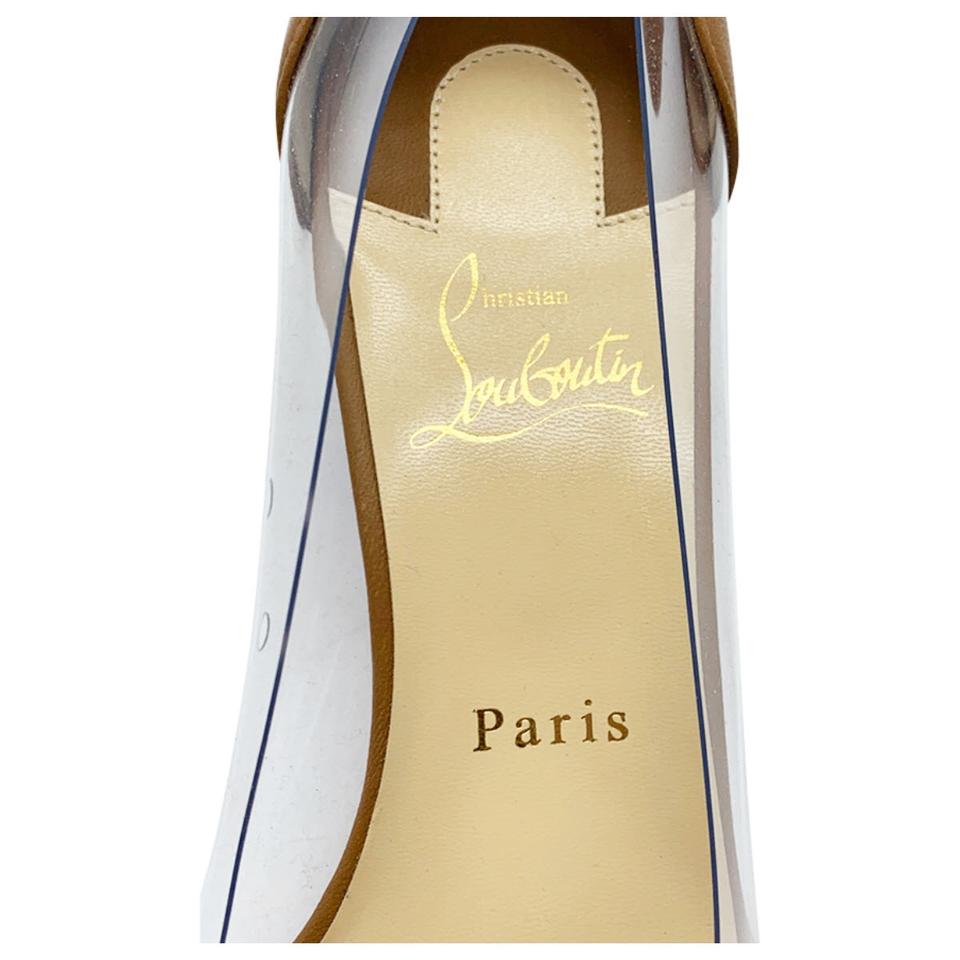 Christian Louboutin Brown Grandola Clear Camel Pumps