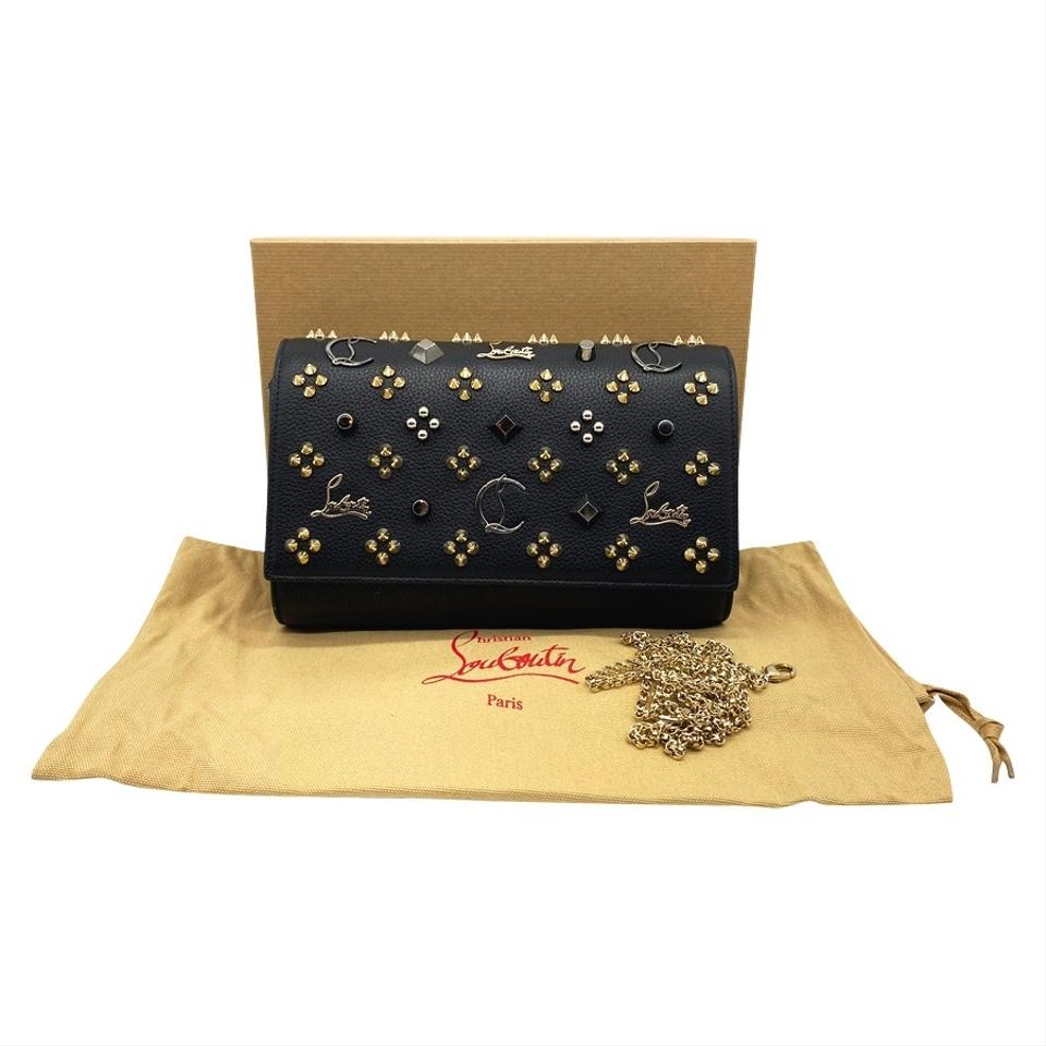 Christian Louboutin Paloma Pika Spike Leather Clutch Bag