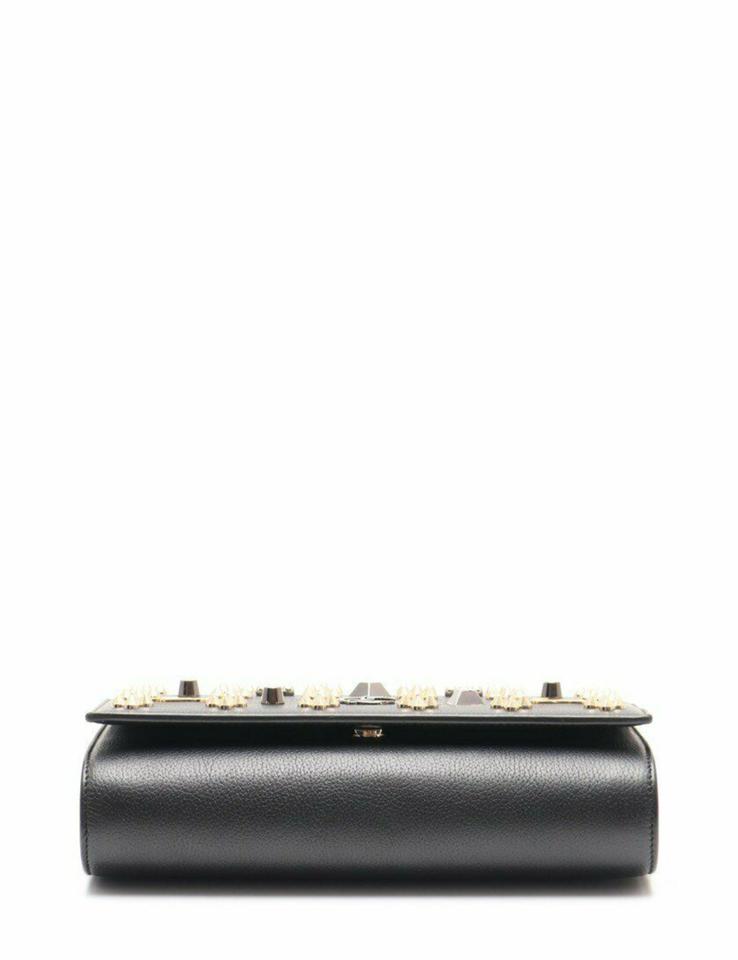 Christian Louboutin Clutch Spikes Paloma Loubinthesky Black Leather Shoulder Bag