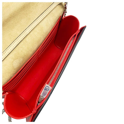 Christian Louboutin Clutch Mini Paloma Studded Glitter Gold Leather Shoulder Bag