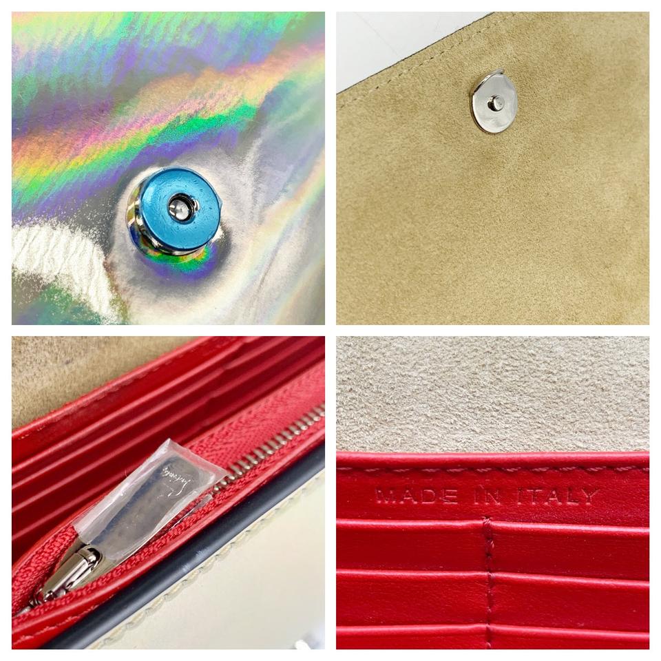 Christian Louboutin Clutch Mini Paloma Studded Glitter Gold Leather Shoulder Bag