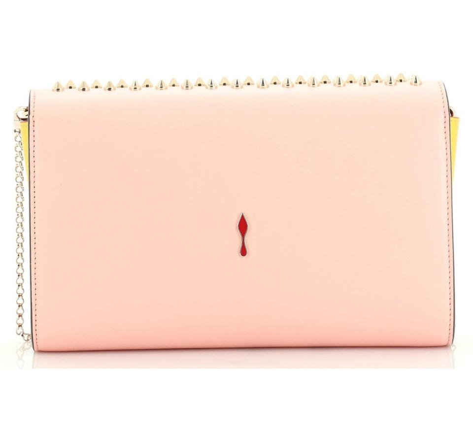 Christian Louboutin Clutch Paloma Salmon Pink Leather Shoulder Bag