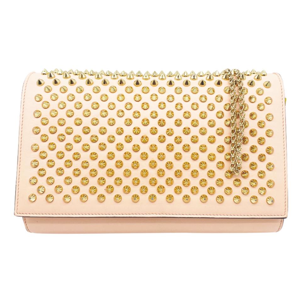 Christian Louboutin Clutch Paloma Salmon Pink Leather Shoulder Bag