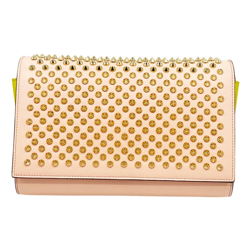 Christian Louboutin Clutch Paloma Salmon Pink Leather Shoulder Bag
