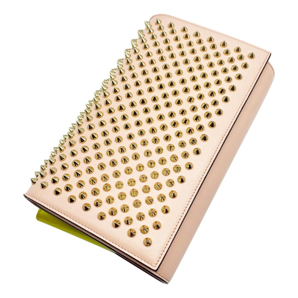 Christian Louboutin Clutch Paloma Salmon Pink Leather Shoulder Bag