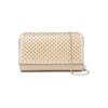 Christian Louboutin Clutch Paloma Spiked Beige Leather Shoulder Bag