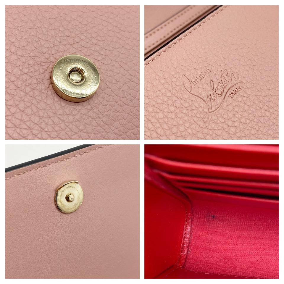 Christian Louboutin Clutch Paloma Spiked Pink Leather Shoulder Bag