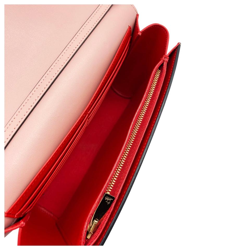 Christian Louboutin Clutch Paloma Spiked Pink Leather Shoulder Bag