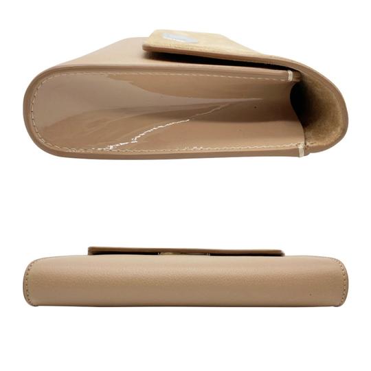 Christian Louboutin Clutch Vero Dodat Velour Suede Beige Leather Cross Body Bag